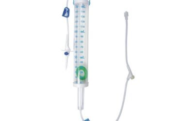 I.V. Burette set with needle inlet and needle free connector